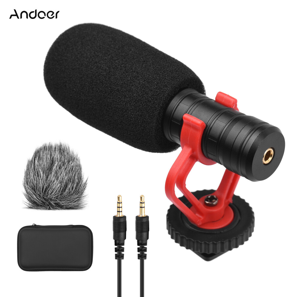 Andoer Cardioid Condenser Mic For Phones & Cameras 50Hz-20Khz Black 7891359512442