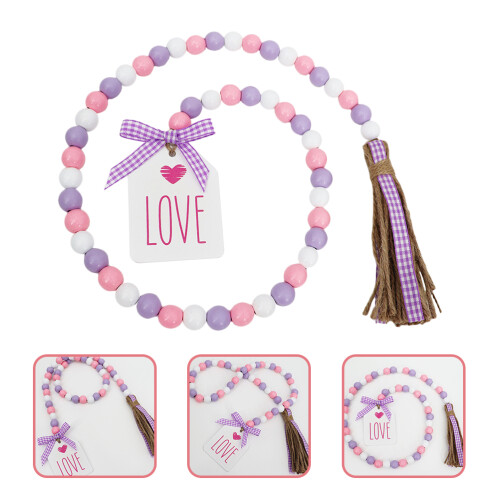 Valentines Day Perlen Holzperlenkette Mit Quasten Multi 1Stück 2