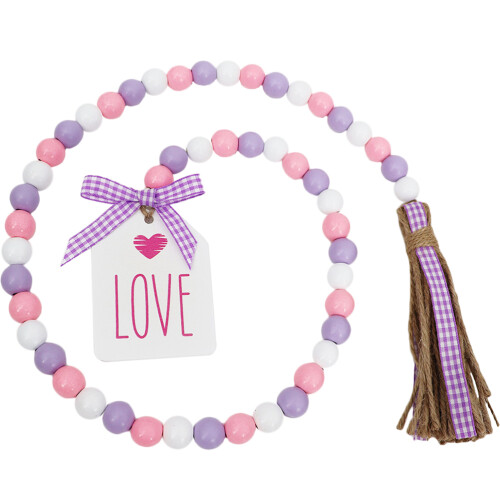 Valentines Day Perlen Holzperlenkette Mit Quasten Multi 1Stück 1