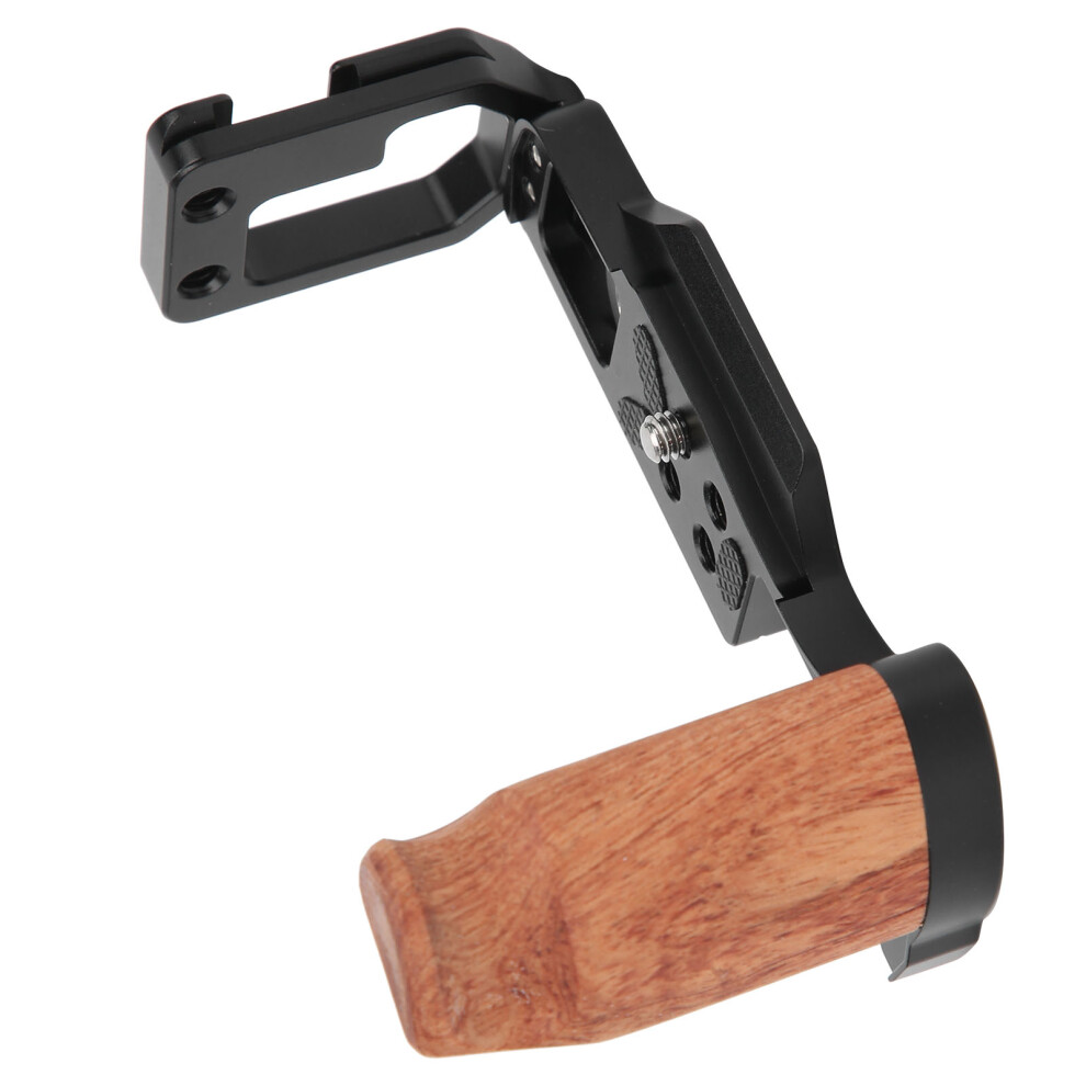 Aluminium Quick Release L-Plate For Olympus Em10 Iv Camera With Wooden Handle 9351359513057