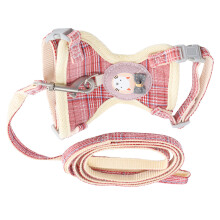 AntiLost Pink Check Cat Harness with 1.0cm Leash, Adjustable, Escape-Proof