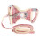 AntiLost Pink Check Cat Harness with 1.0cm Leash, Adjustable, Escape-Proof 1