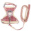 AntiLost Pink Check Cat Harness with 1.0cm Leash, Adjustable, Escape-Proof 14