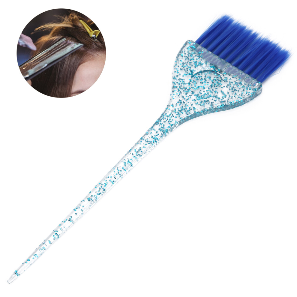 Blue Glitter Handle Hair Dye Brush ABS Hair Coloring Tool for Salon