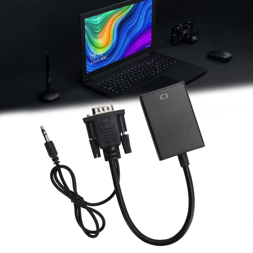 E305 Signal Converter Vga To Hdmi, 1080P, Plug & Play Black 8431359519295