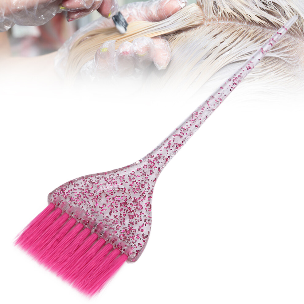 Exquisite Pink Glitter Handle Hair Dye Brush for Salon & Barber Hair Coloring