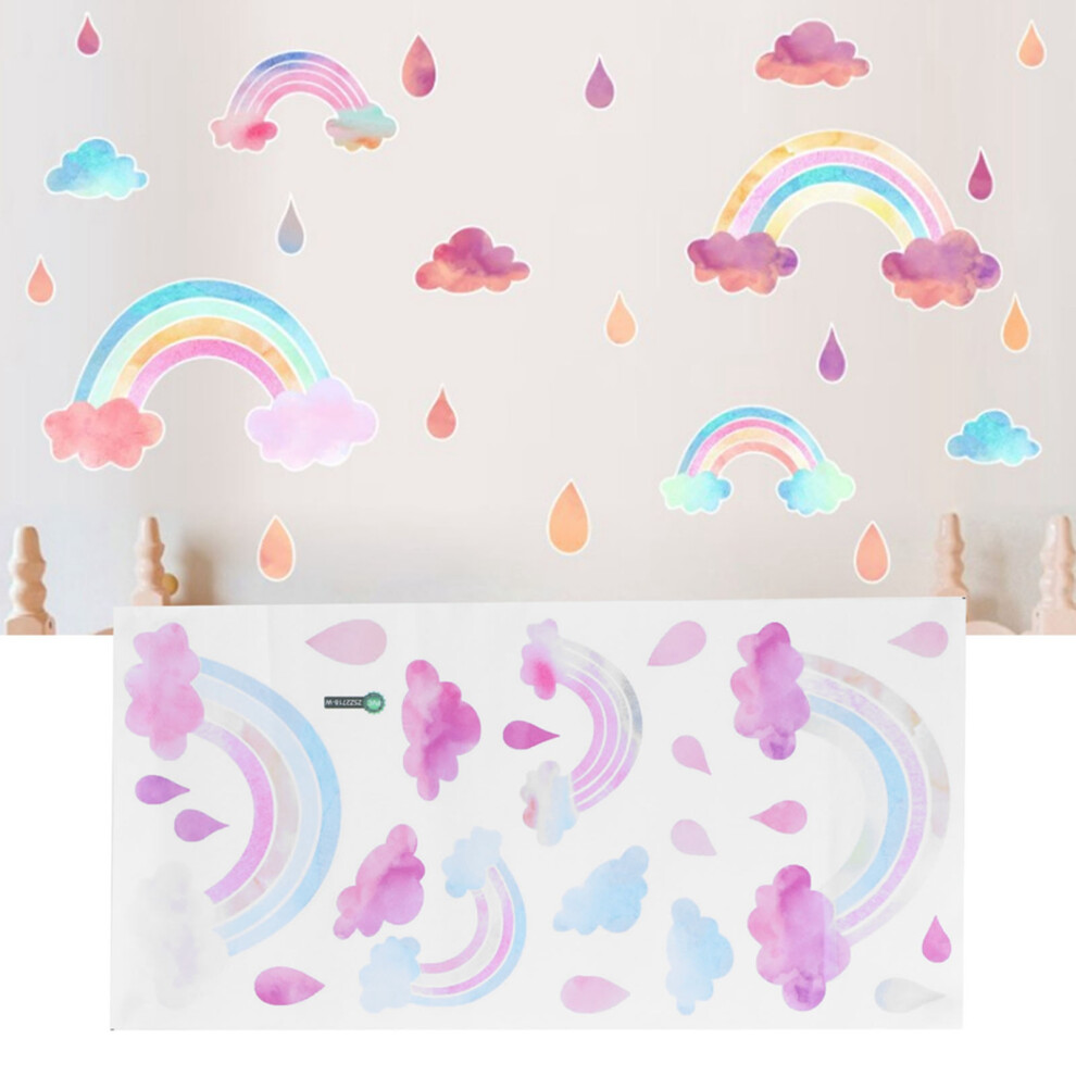Cute Clouds Raindrop Wall Sticker Decal for Kids' Room 60x30cm
