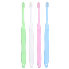 4PCS Kids & Orthodontic Travel Toothbrushes - Blue, Pink, White, Green