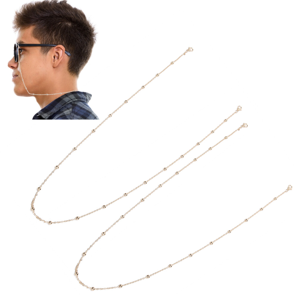 2pcs Alloy Bead Face Cover & Eyeglasses Chain - Stylish Jewellery Gift Idea