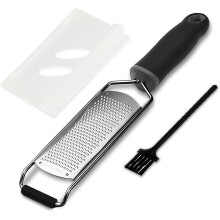 Ergonomische Reibe mit weichem Griff, ultrascharfe Klingen zum schnellen Abreiben von Zitruszesten, rutschfester Silikongriff für stabiles Reiben