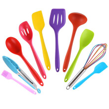 Tacar Uirlisí Cistine, Uirlisí Neamh-Leá atá Frithsheasmhach in aghaidh Teasa le haghaidh Meascáin, Spatulaí Silicone Gan Bholadh, Uirlisí