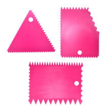 Meisterkoch-Essentials: Tortenschaber-Set, hochwertige Backwerkzeuge, ideal für Fondanttorten und Zuckerpaste, mit verschiedenen Zahnformen und