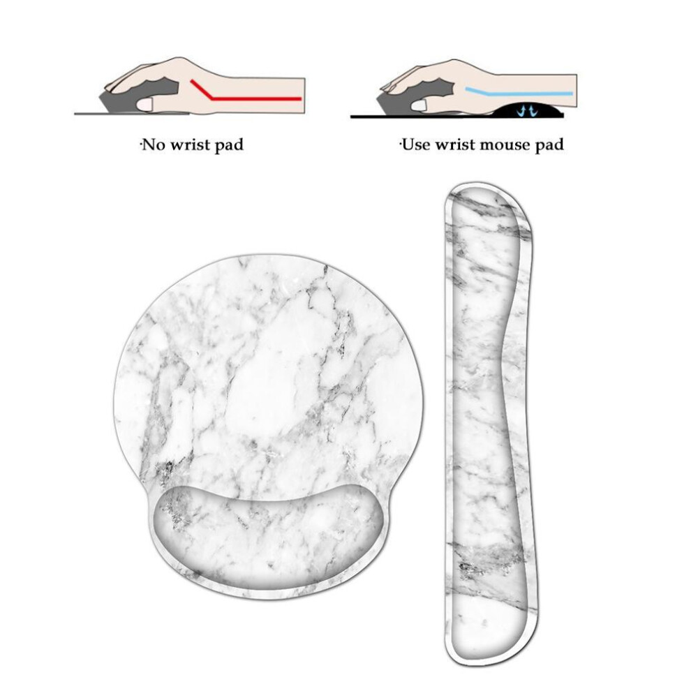 Ergonomic Silicone & Cloth Wrist Rest & Mouse Pad, Non-Slip Support 7891359525053