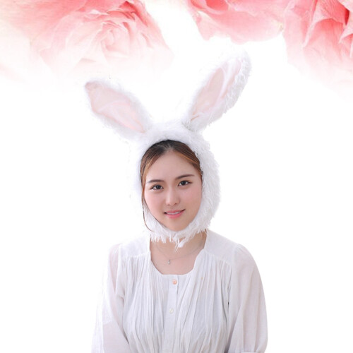 Bunny Cap Dierenmuts Pluchen Konijnenmuts Oren Wit 2