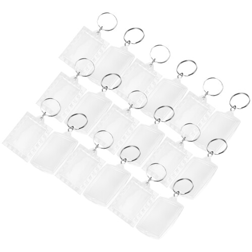 100Stk Blank Schlüsselanhänger Transparent Selbermachen
