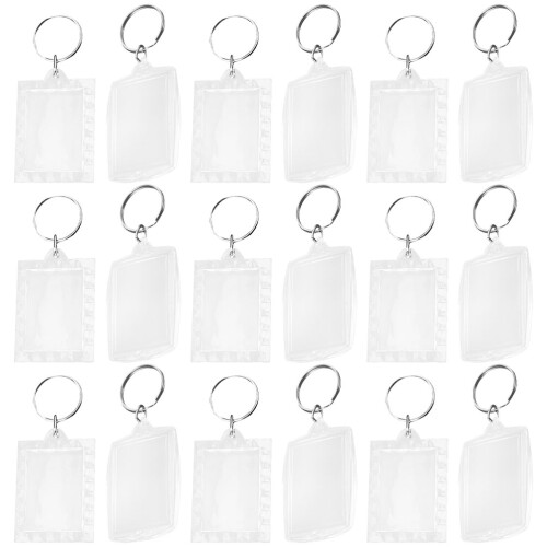 100Stk Blank Schlüsselanhänger Transparent Selbermachen 1