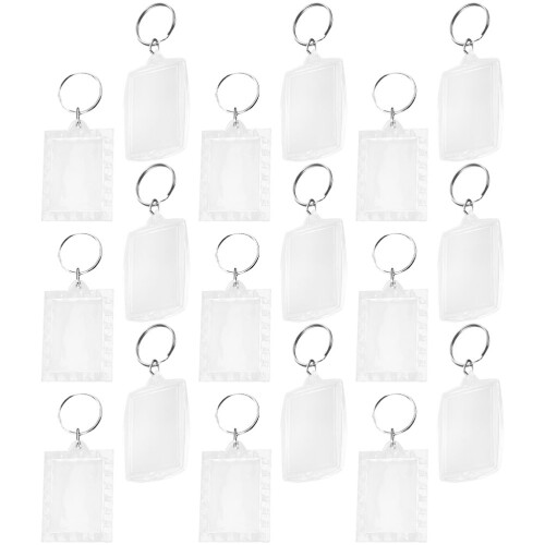 100Stk Blank Schlüsselanhänger Transparent Selbermachen 2
