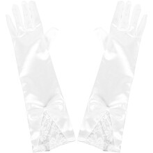 1 Paar Damen Lange Satin Fingerhandschuhe Hochzeit