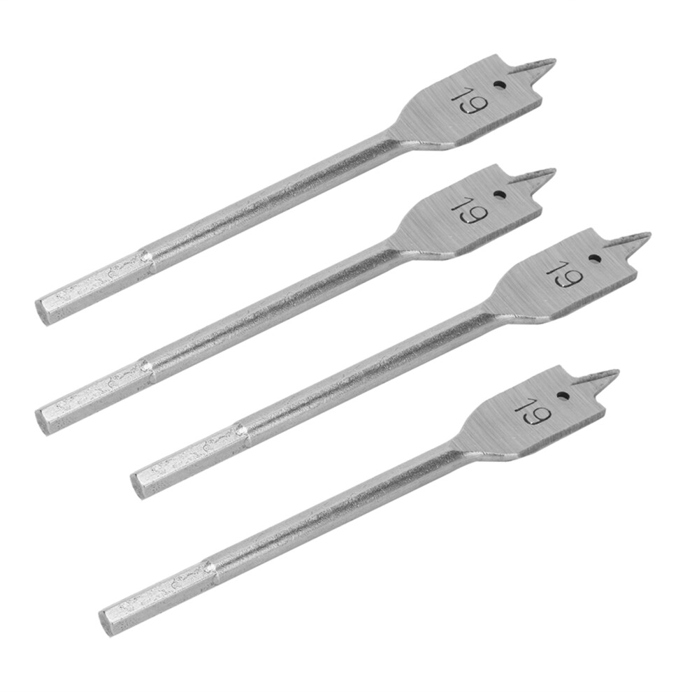 4Pcs Highcarbon Steel Spade Drill Bits Set, 19Mm Opening 7891359530439