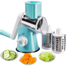 Fatiador manual com manivela, feito com materiais de qualidade alimentar, base de sucção antiderrapante para queijo fresco, vegetais e nozes, três
