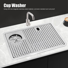 Commercial 304 Stainless Steel Cup Rinser Set 510x370x200mm with Faucet