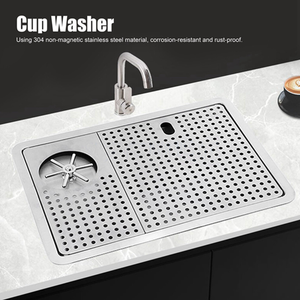Commercial 304 Stainless Steel Cup Rinser Set 510x370x200mm with Faucet