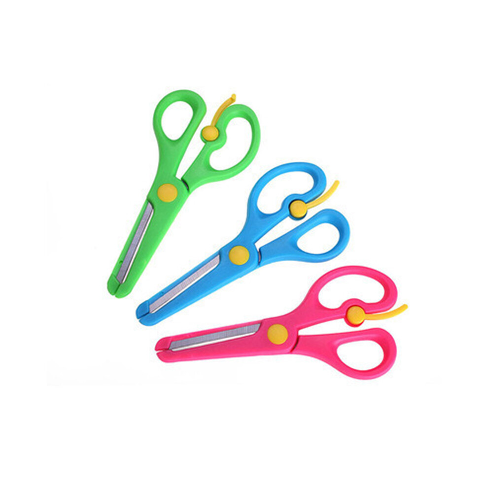 Ergonomic Handle Children Safety Scissors, Blunt-Tip Floral Print Blade Offers Safe Cutting Experience, Soft Grip Ensures Comfort During Extended Use,