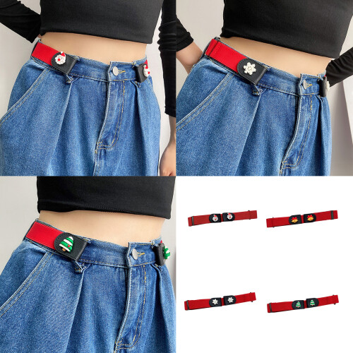 Adjustable Denims Stretch Belt Casual Jeans Waist-snowflake 2