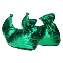 Metallic Color Clown Shoes Covers Elves Shoe Covers-Green