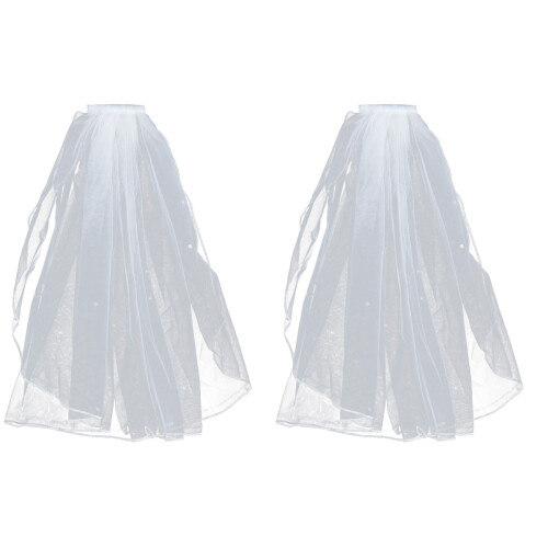 2 Tule Bruidssluier Met En Lint Vrouwen 2