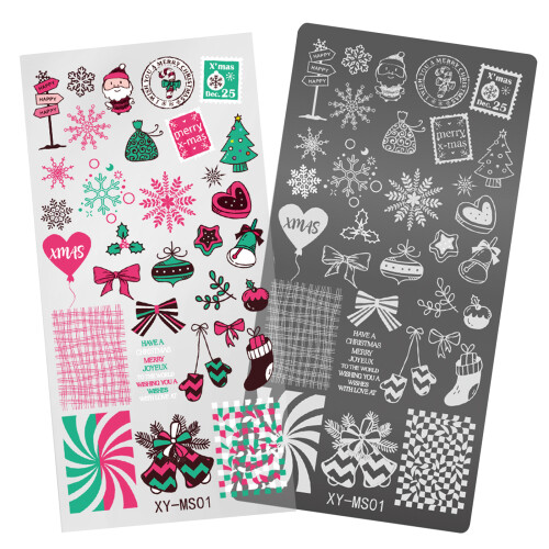Nails Stamp Templates Christmas Series Nails Plates-MS01