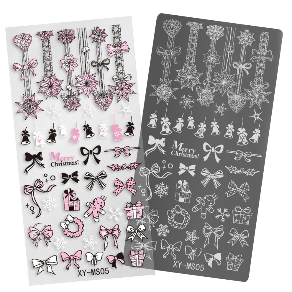 Snowflake Nails Stencil Stamp Christmas Nails Art Stamping-MS05
