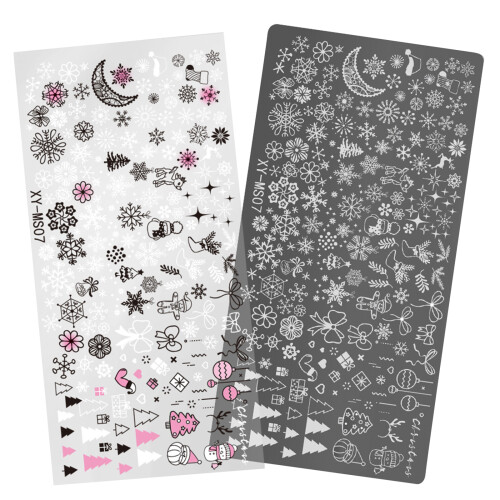 Christmas Nails Art Stamping Plate Snowflake Nails Stencil-MS07