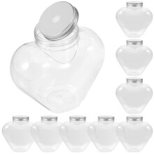 10 St Kunststoffflasche Herzform Durchsichtige Süßigkeitendose