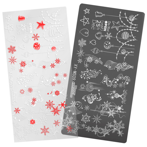 Snowflake Nails Stamping Templates Christmas Series Nails-MS09