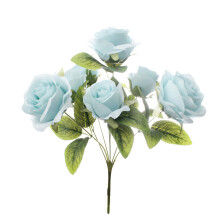 2Stk Seidenblumen 7-Köpfiger Rosenstrauß Für Hochzeitsdekoration