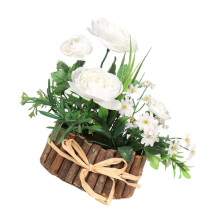 1St Simulierte Teerose Bonsai Holzstab Oval