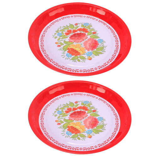 2Stk Snackteller Chinesisch Servierteller Festtags- Tablett
