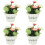 4Stk Simulation Topfpflanze Bonsai Kunstblume Desktop Ornament 7