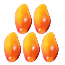 5St -Mango Mit Mango-Verzierungen Lifelike Künstliche Früchte