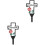 2Stk. Metallkreuz Gartenstecker Grabstecker Für 5