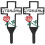 2Stk. Metallkreuz Gartenstecker Grabstecker Für 4