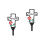 2Stk. Metallkreuz Gartenstecker Grabstecker Für 6