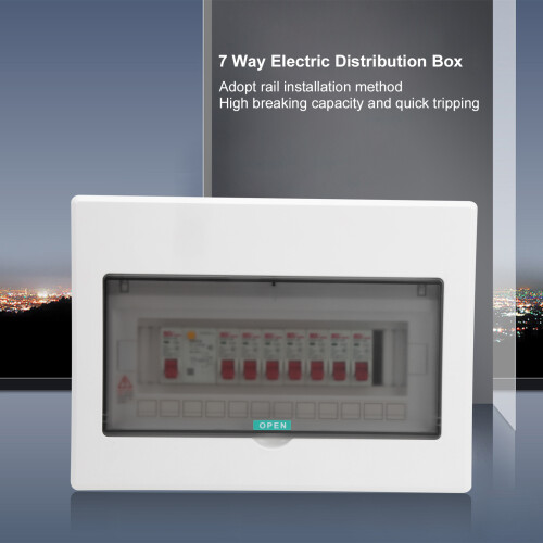 63A Electric Distribution Box 7-Way Protection Durable Plastic Material 2
