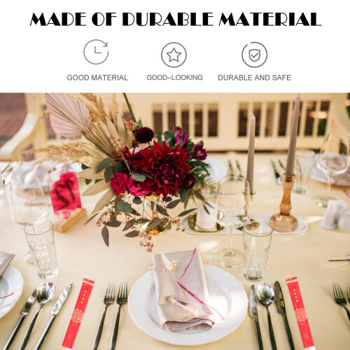 40 Unidades De Desechables De Bambú Con Funda Para Bodas 2