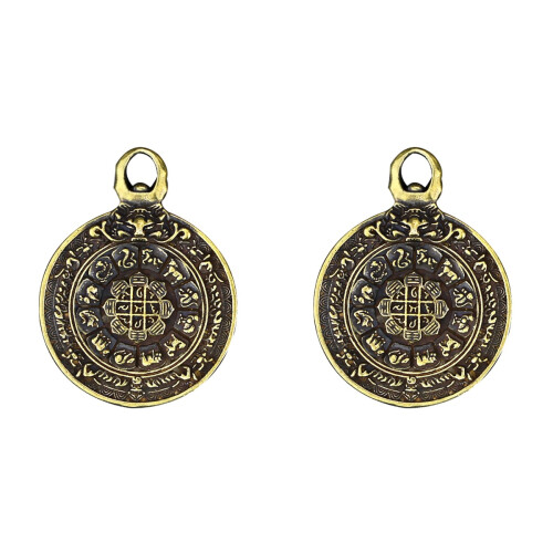 2Pcs Creative Religious Copper Pendant Necklace For Men Women 1