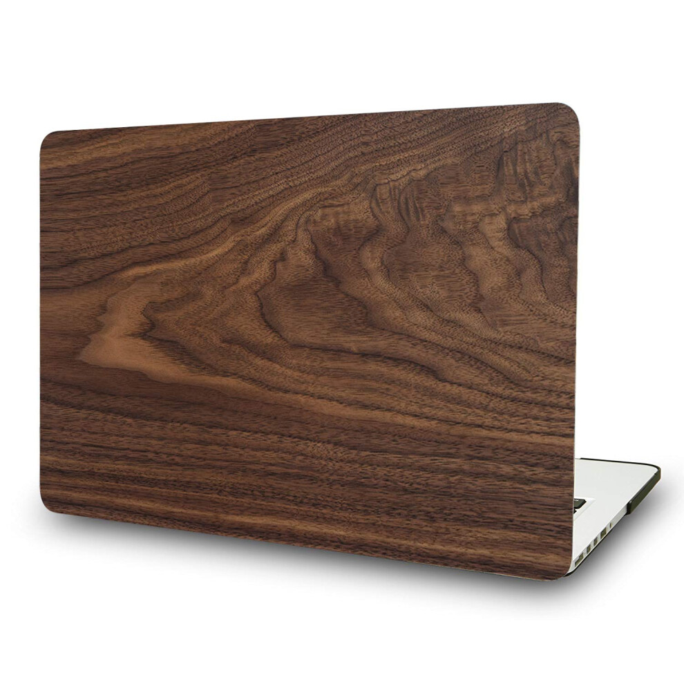 Laptop Case For Macbook Air 13 A1466 A1369 Old Model 2010-2017 Plastic Slim Snap On Hard Shell Wood Grain No Touch Id Brown 9339159084427