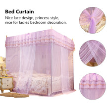 Luxus-Prinzessin-Vier-Ecken-Bettvorhang-Mückennetz 150x200x200cm Lila