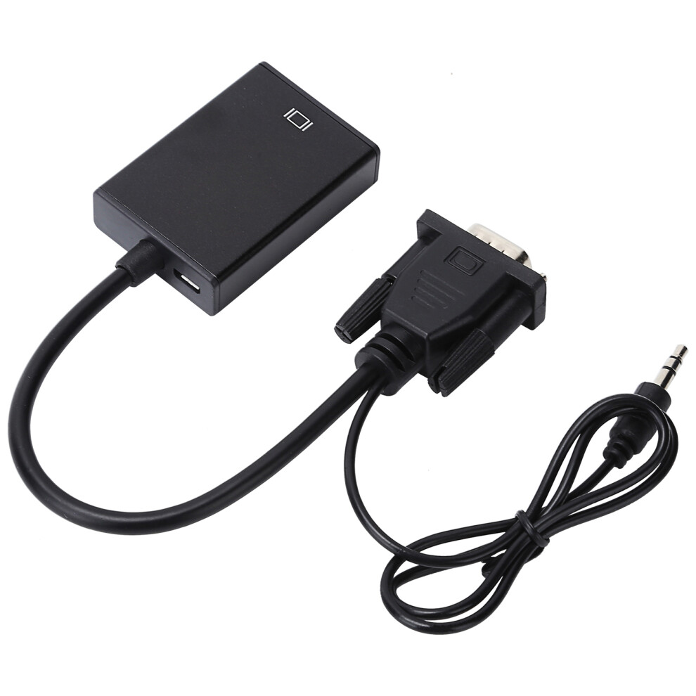 Vga To Hdmi Adapter Cable With Audio, 1920X1080, 87G Black 4631359550609