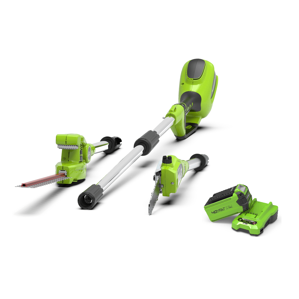 Greenworks 40V Pole Pruner & Hedge Trimmer - 2Ah Battery